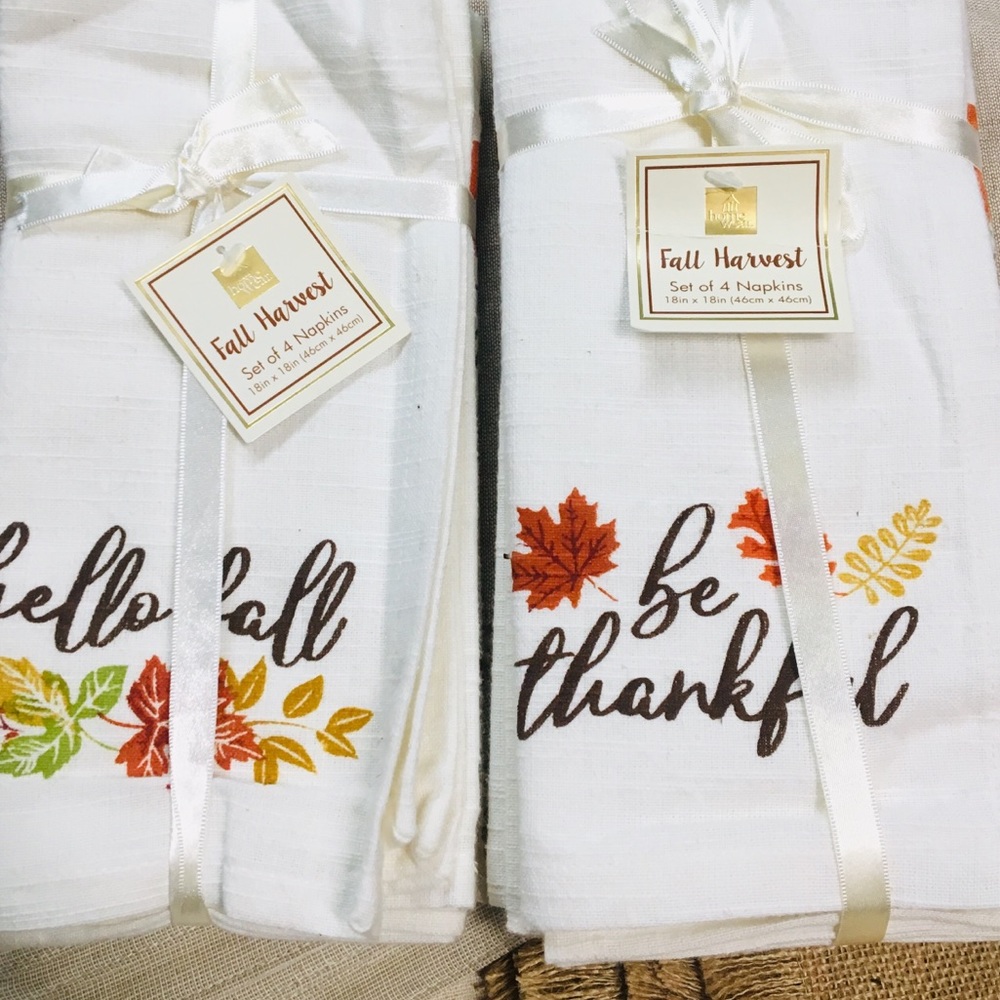 Set of 8 fall harvest napkins